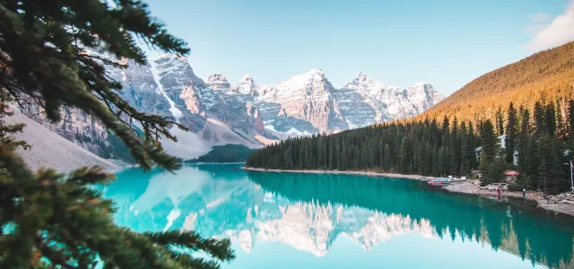 beautiful scenery of lake and mountain